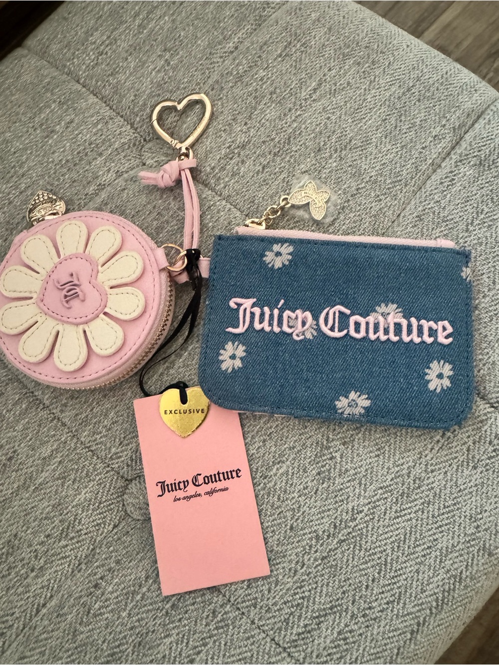 NWT, Juicy Couture pink /denim key/ card